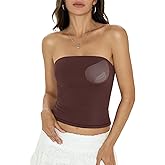 EasyGala Womens Padded Double Lined Tube Tops Non Slip Crop Strapless Bandeau Tops Sexy Going Out Tops Y2K Summer Outfit
