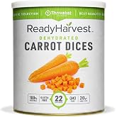 Ready Harvest Dehydrated Carrot Dices, #10 Can | 22 Servings &bull; 20-Year Shelf Life &bull; Dehydrated Vegetables for Cooking, Pantry Storage &amp; Emergency Food Preparedness