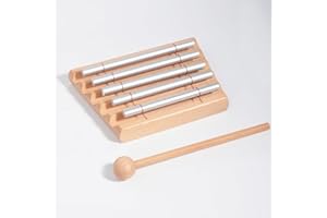 AEMROVI 5-Tone Hand Chime with Mallet - Handheld Percussion Instrument with Mallet for Mindfulness, Yoga, Classroom Management and Focus Training
