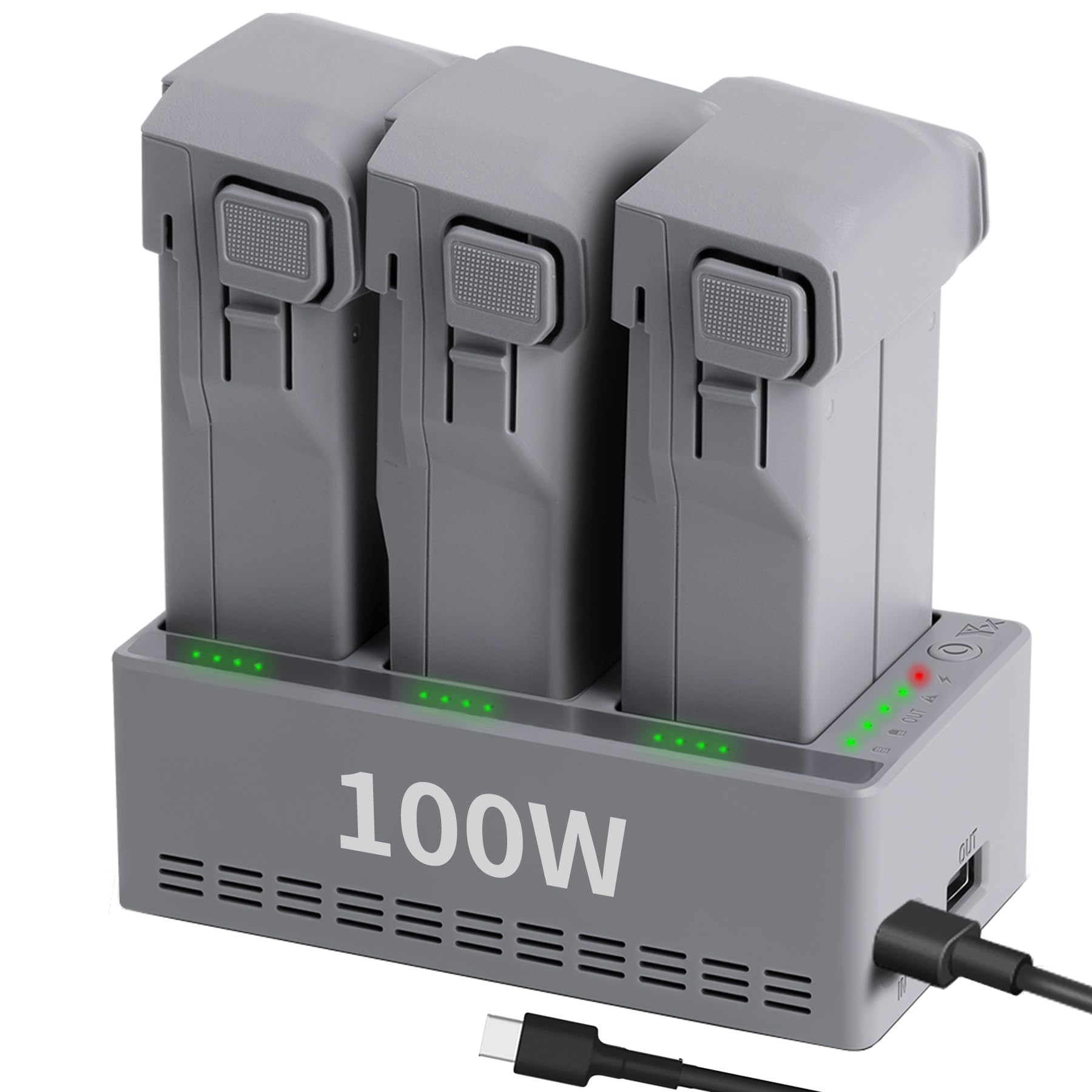 LYONGTECH 100W Fast Battery Charger with Storage Charge for DJI Mini 5 4 3 Pro Drone,Two-Way Charging Hub,Charge Three Batteries Accessories