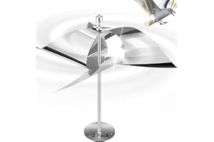 greenight 2 Pack Reflective Wind Powered Scare Devices, Upgraded Spinning Reflective Kites for Yard, Garden, Rooftop and Vegetable Gardens, All Birds Such as Woodpeckers and Pigeons Will Leave
