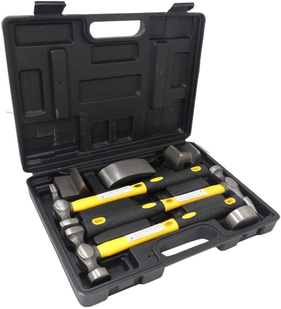 7 Pc Hammer & Dolly Auto Body Dent Repair Kit: Automotive
