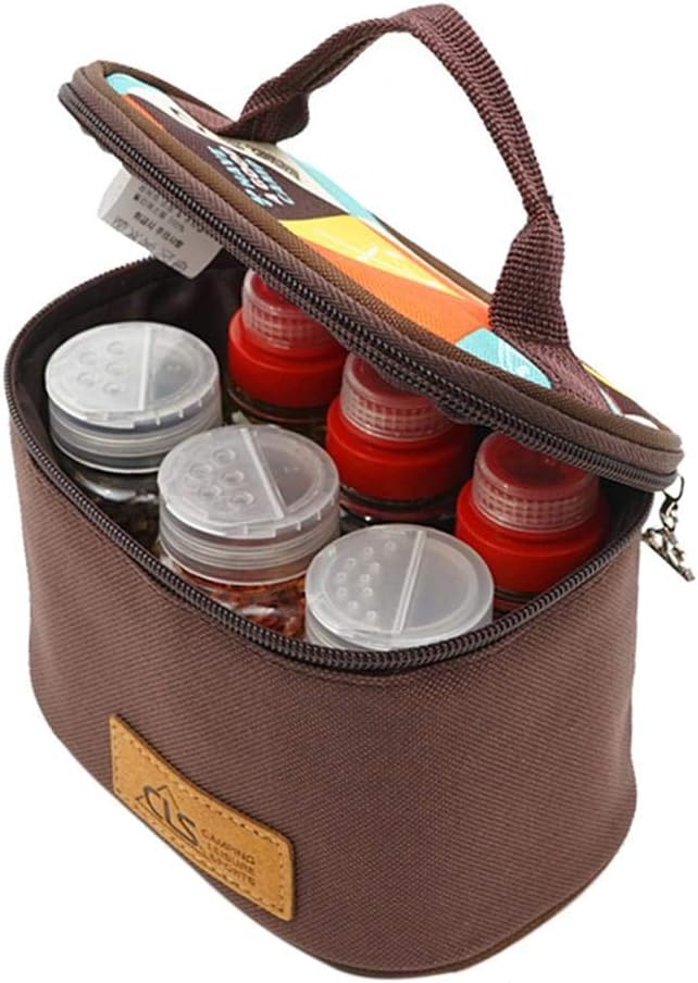 youngfate Seasoning Bottle Set Transparent Seasoning Spice Jars And Oil Vinegar Bottle Portable Outdoor BBQ Camping Cruet Condiment Pot With Storage Bag