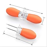 YAAVAAW 8 Pcs Corn Holders Stainless Steel with Silicone Handle view 2