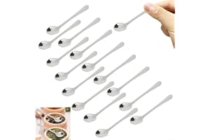 Tiny Spoons for Spices Jars, 2.87" for MINI Salt Spoons, Cute Stainless Steel Small Spoons for Salt, Sugar, Pepper, Honey and