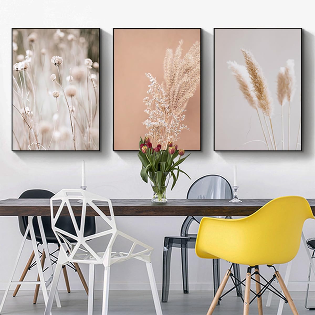 PYNVDD Set of 3 Boho Poster Set - Aesthetic Plant Pictures, Modern Abstract Art Wall Pictures Without Frame (11.60x90cmx3pcs) — image 1