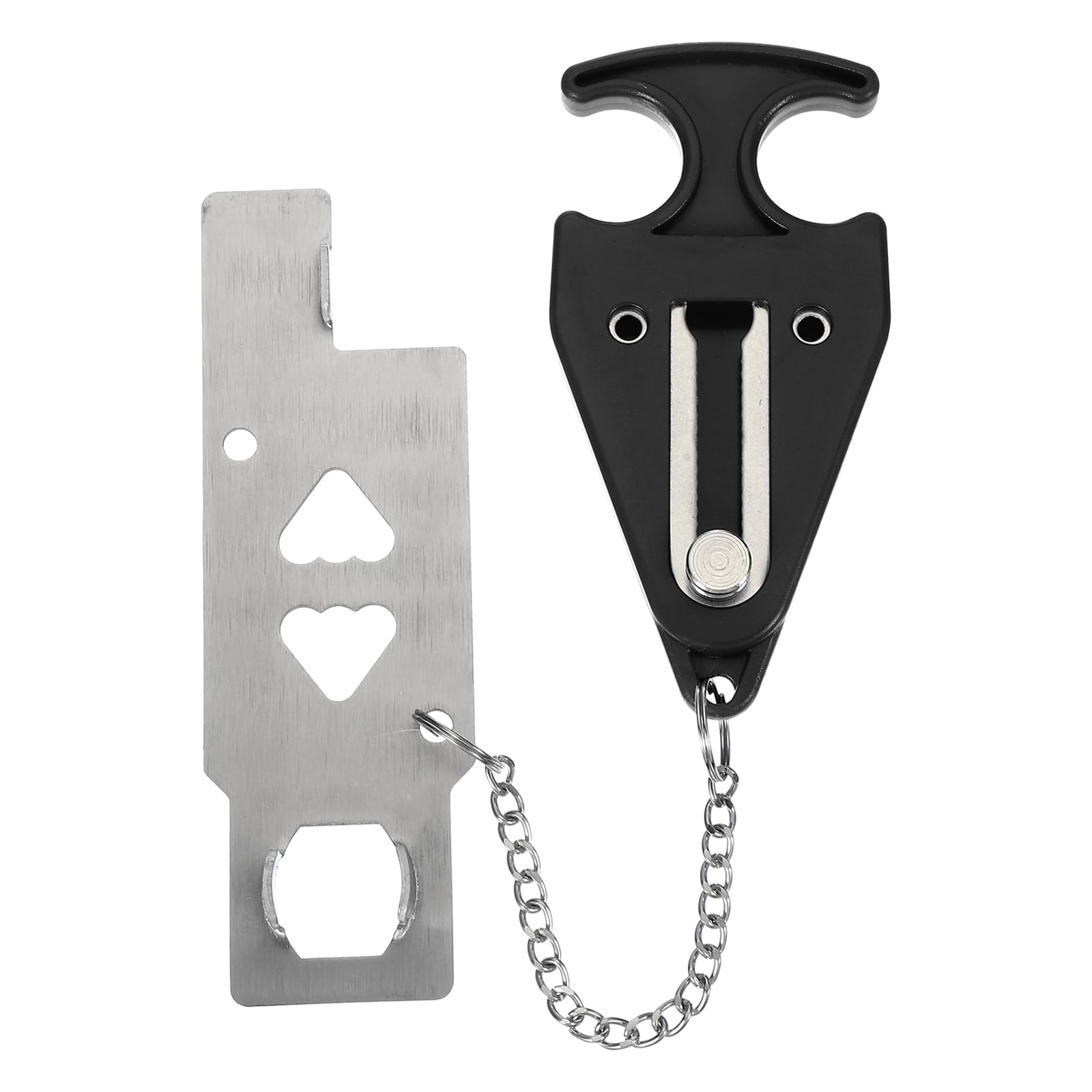 PATIKIL Hotel Door Lock, 1 Pack Heavy Duty Extra Lock for Additional Privacy and Safety Perfect for Traveling Hotel Home Apartment Double Hole Black