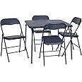 Flash Furniture Madison 5-Piece Folding Card Table and Chairs Set, Portable Event Table and Chairs Set for Indoor and Outdoor Gatherings, Navy