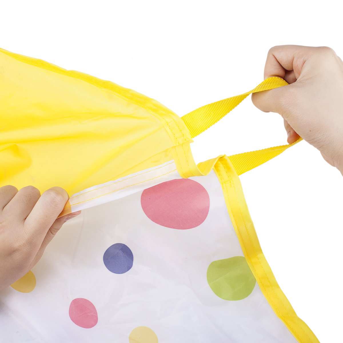 Kids Parachute Game, HUICHUNAG Sports Parachute Indoor&Outdoor 10\' Feet Polka Dot Parachute with 12 Handles(10 feet, Polka Dot)