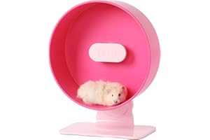 TAFIT Quiet Hamster Wheel 10.2 Inch Dual-Bearings Silent Small Animals Running Exercise Wheel Height Adjustable for Syrian Dwarf Hamsters, Gerbils, Rats, or Other Small Pets, Raspberry Pink