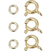 NICENEEDED 3PCS 925 Sterling Silver Spring Ring Clasp with Closed Jump Rings, Round Trigger Lobster Clasp for Bracelet Necklace Connectors, DIY Jewelry Making Supplies