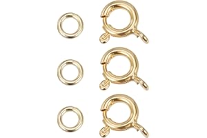 NICENEEDED 3PCS 925 Sterling Silver Spring Ring Clasp with Closed Jump Rings, Round Trigger Lobster Clasp for Bracelet Neckla
