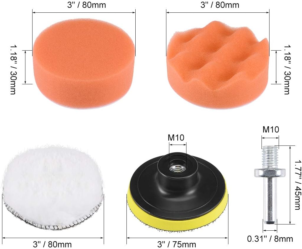 sourcing map 3" Foam Drill Polishing Pad Kit - Image 3