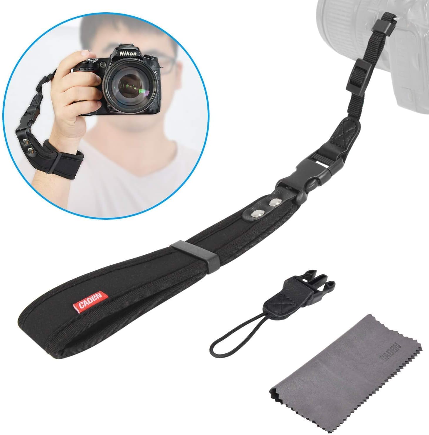 SIDRUM Caden LS4 - Camera Wrist Strap - 2 Way Wrist Grip for All DSLR and Digital Cameras (LS4)