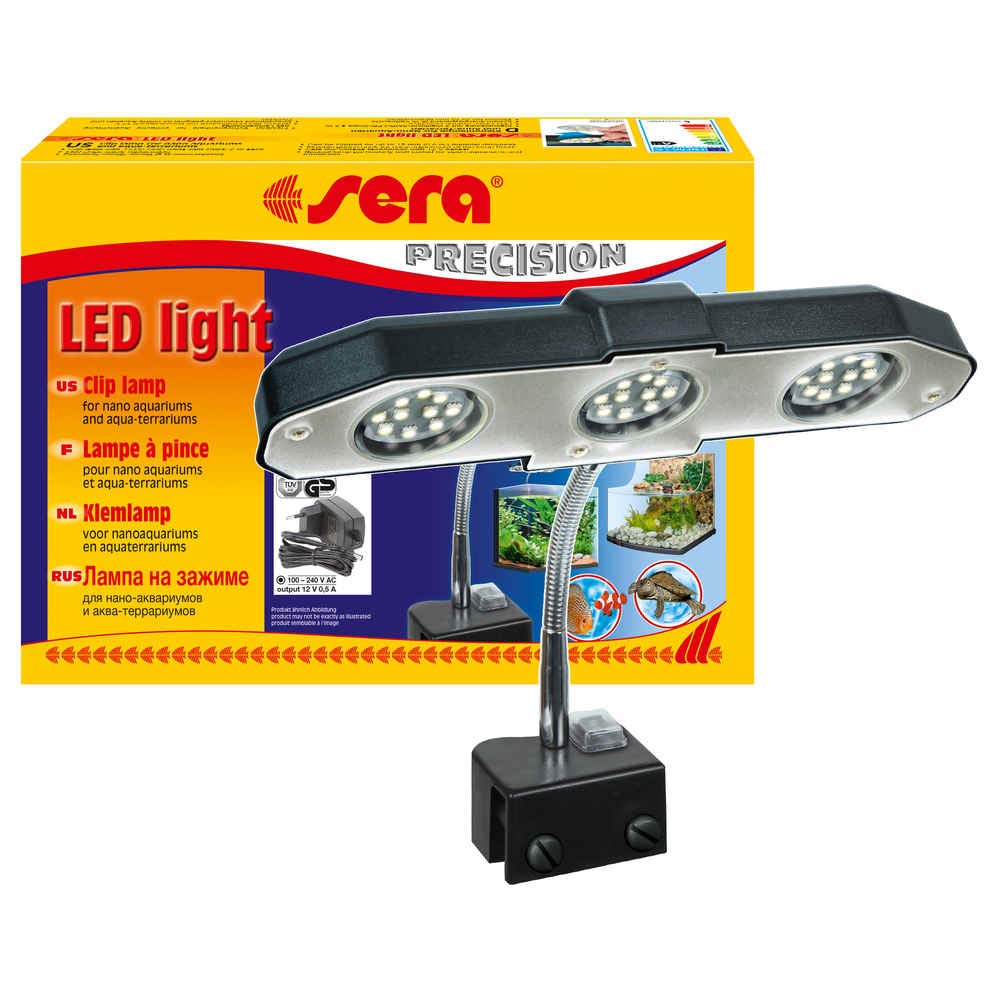 sera 31138 LED Light 3 x 2 W 1 LED Light (6 W / 12 V) with Slim Reflector for Lighting for Aquarium and Terrarium Such as Nano Aquariums Cube 16 L Silver