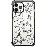 CASETiFY Ultra Impact iPhone 12 Pro Max Case [9.8ft Drop Protection] - Chrome Doodles - Clear Black