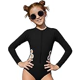 SEGT Girl's One Piece Rash Guard Long Sleeve Swimsuits Bathing Suit