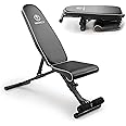 Marcy Foldable Adjustable Utility Weight Bench, Strength Training Home Gym for Full Body Workout