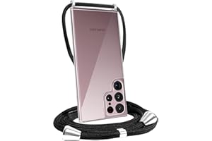 FOQENCCI Clear Case for Samsung Galaxy S22 Ultra Lanyard Phone Case for Galaxy S22 Ultra with Adjustable Crossbody Strap,Transparent TPU + Hard PC Anti-Yellowing Shockproof Protective Cover