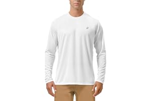 Roadbox Men's Sun Protection Swim Shirts Long Sleeve, UV UPF 50+ T-Shirt Quick Dry, Watersport Fishing Rash Guard