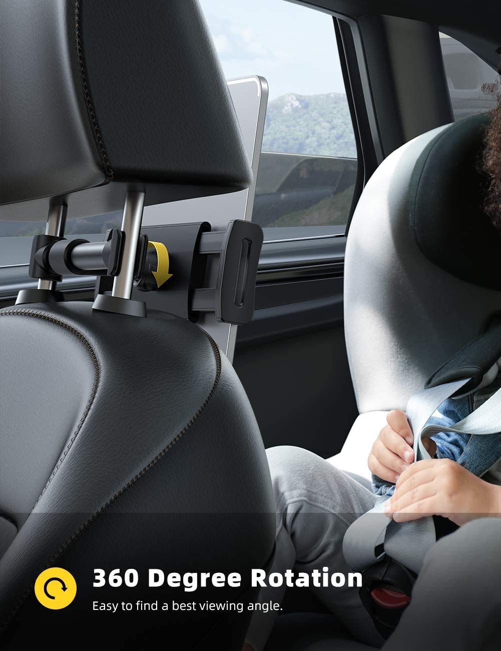 Lamicall Car Headrest Mount, Tablet Headrest Holder - Stand Cradle Compatible with iPad Pro Air Mini, Galaxy Tabs, Other 4.7-10.5