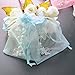 24 Pcs Blue Mini Rosary Baptism Favors with Angels for Boy Recuerdos de Bautizo Finger Rosaries Silver Plated