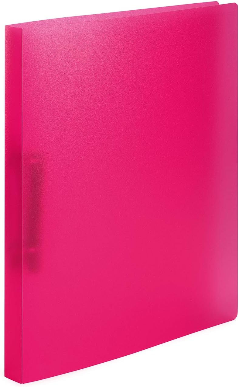 HERMA Ring Binder Translucent in Pink, A4, 25 mm Spine, Slim 2-Ring Binder Made of Plastic