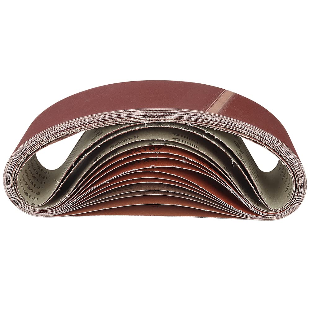 SI FANG 14Pcs Sanding Belts 100mm x 915mm/ 4in x 36in Belt Sander Abrasive Sanding Belt for Metal and Woodworking Polishing-Grinding Sharpening, 36 60 80 100 180 240 320 Grit Assorted Set