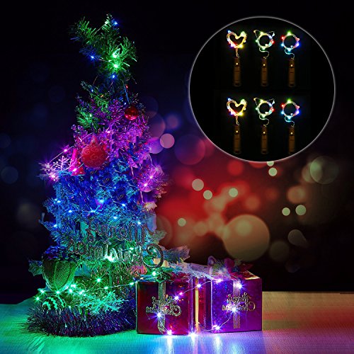 Wine Bottle Lights with Cork,LED Cork Lights for Bottle 6 Pack,Copper Wire Bottle Lights for DIY, Party,Home, Decor, Christmas, Halloween,Wedding(Colorful)