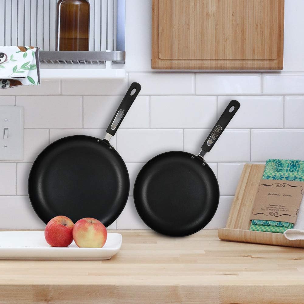 Othello 2-Piece Hard Anodized Frying Pans Nonstick Set, 9.5 in. + 11 in, Aluminum Fry Pans, Oven Safe, PFOA Free: Kitchen & Dining