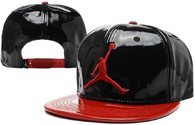 Amazon Air Jordan エアジョーダンレザースタイルのキャップ Black Redロゴ 赤い鍔付き 帽子 通販