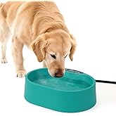 Large Heated Pet Water Bowl for Dogs, 3.7L Heated Dog Bowl Outdoor Heated Water Bowl for Cats,Chicken, Heated Dog Water Bowl -Keep Water Warm in Winter,35W Thermostatic Control and Anti Chew Cord