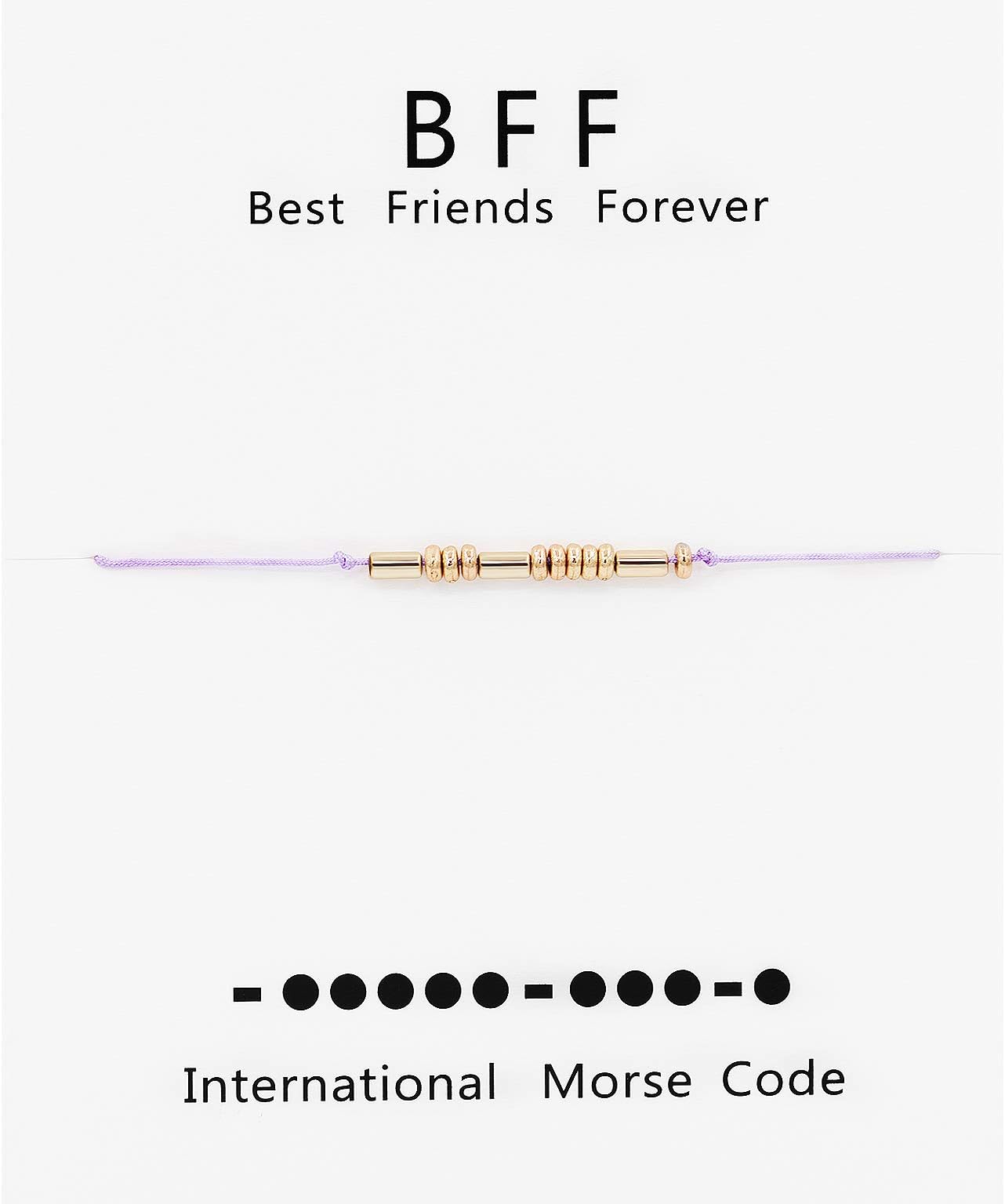Boosic BFF Morse Code Charm Wish Bracelet Message Card Thread Bracelet Best Gifts