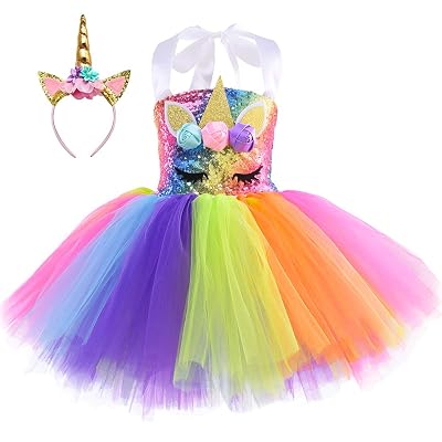 unicorn birthday dress 5t Unicorn Party Girls Rainbow Tulle Dress  Arabella & Rose