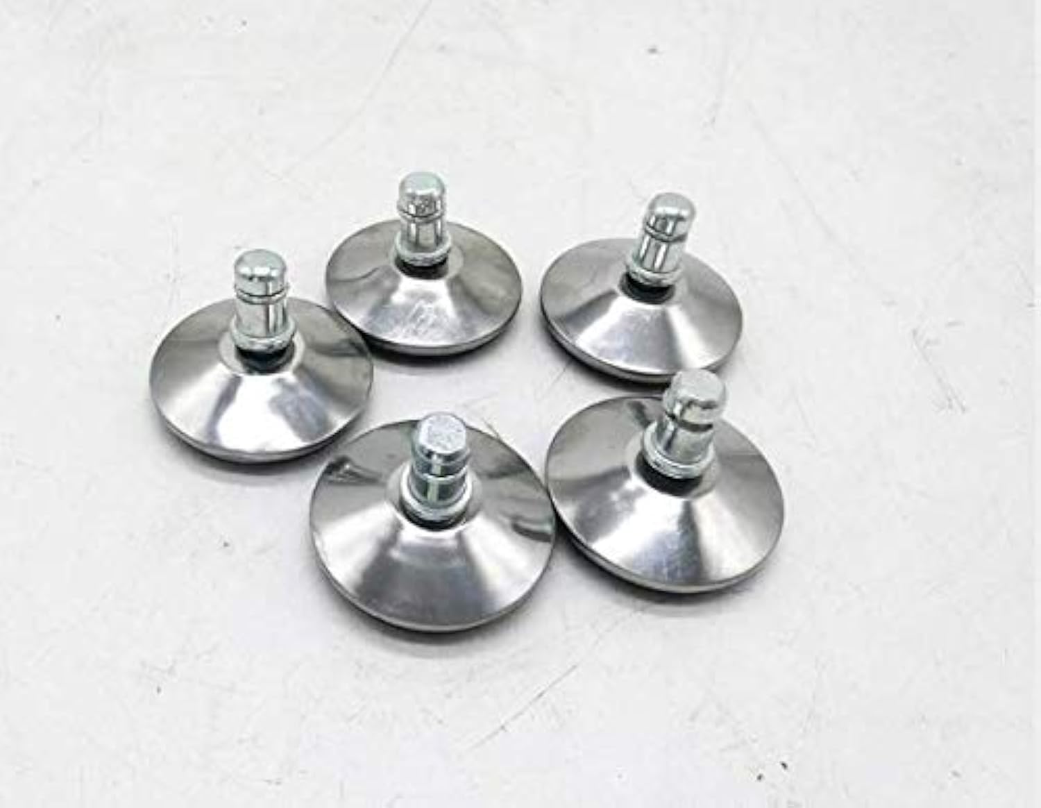 chrome Bell Glides Replacement Furniture Floor Gliders for Office Chairs Glide Castors 5-Pack 11mm diameter