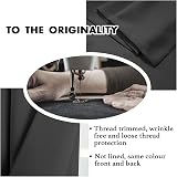 H.Versailtex Blackout Curtains 46x72 Pencil Pleat 2 Panels Tiebacks Dark Grey view 8