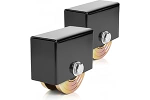 MINDOUB 2 Pack 4" V-Groove Slide Gate Wheel with Welded Bracket Box, for Inverted V-Track Sliding Gates, 1 13/16" Width, Heavy-Duty Solid Double Bearings,3500 Lbs Capacity