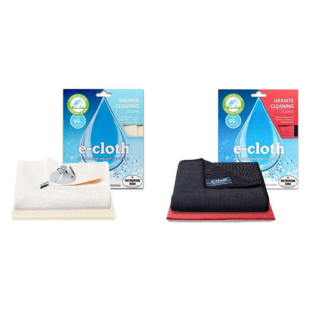 e-cloth Shower Cleaning - 2 Cloths & Granite Cleaning - 2 Cloths