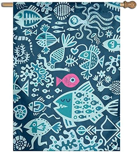 Fishing Fish Garden Flag House Banner Gifts Nativity Decorative Flag For Party Yard Home Outdoor Decor Be Merry
