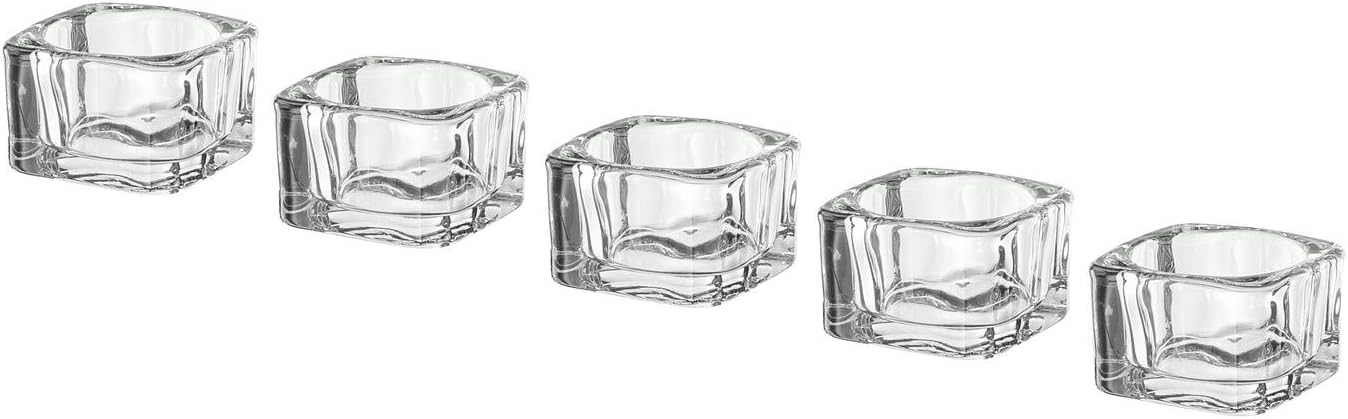Ikarus GLASIG Tealight Holder, Clear Glass, 5x5 cm Set of (10) Pcs