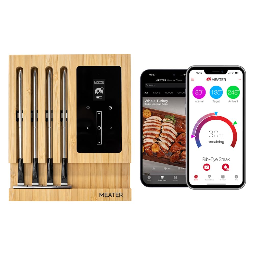 Photo 1 of MEATER Block: WiFi Smart Wireless Meat Thermometer | 4 Probes, Long Range | Perfect for BBQ, Oven, Grill, Kitchen, Smoker, Air Fryer | Apple Watch, Alexa Compatible | iOS & Android App
