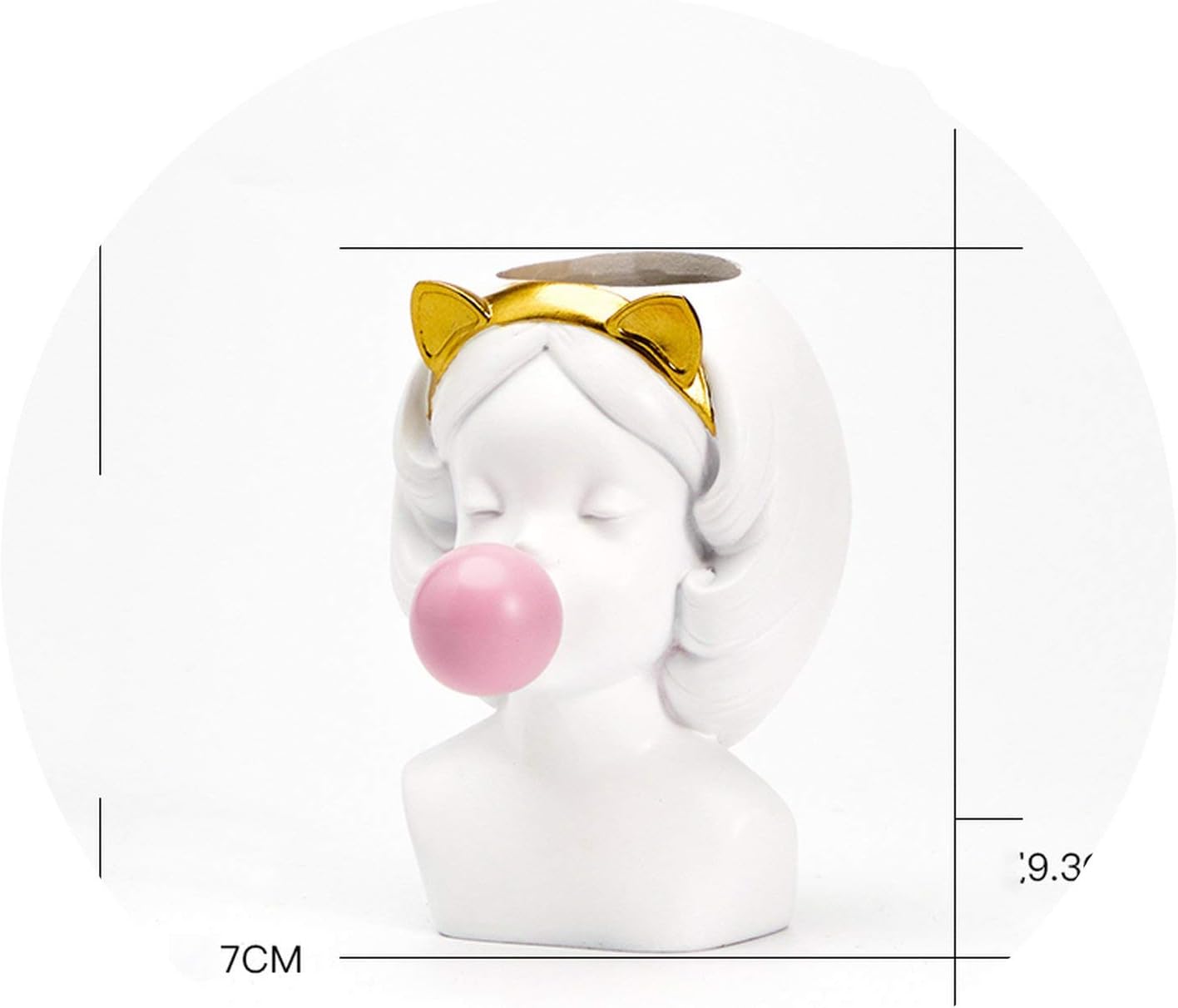 Dghui home vases Creative Nordic Style Resin vase Cute Girl Bubble Gum Decorative Flower Pot Modern Lovely Art Decoration Flower Arrangement,A