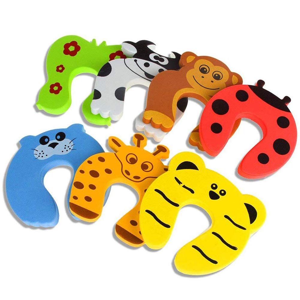 Door Stopper, Laniakea® 7 Pcs Child Safety Animal Cushion Hinge Door Stop Decorative Rubber Cat Finger Protector Pinch Finger Guard Security