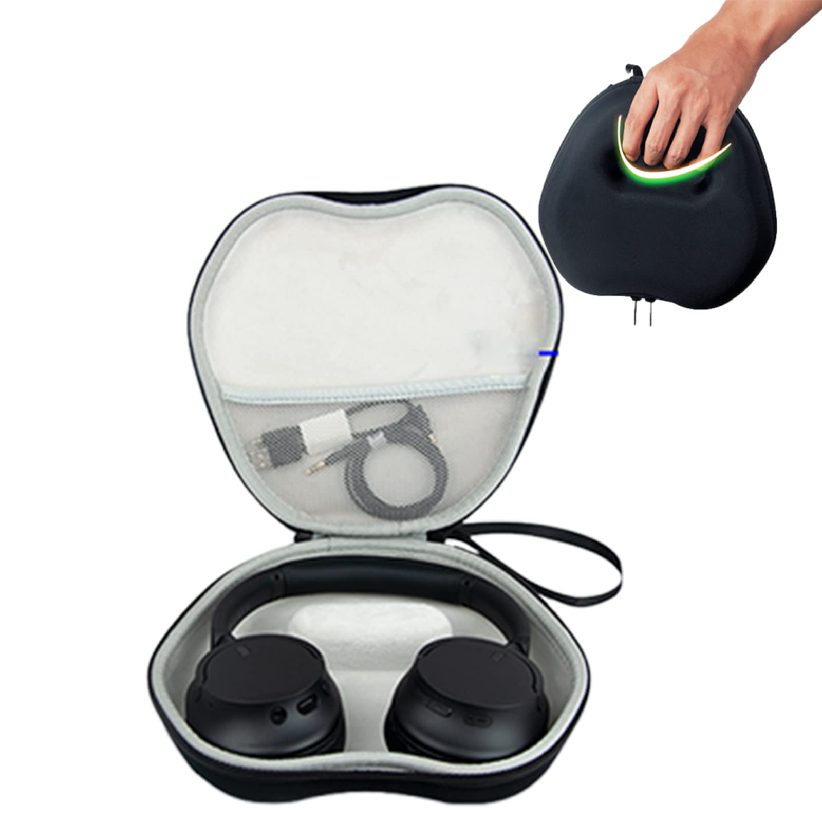 Carrying Case For Sony WH-CH720N/WH-CH520 Headphones, EVA Protective Case For Storaging WH-CH720N/WH-CH520 Headset, With Accessories Mesh Bag (Black)