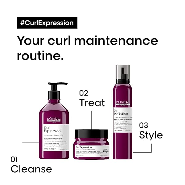 L’ORÉAL PROFESSIONNEL PARIS CURL EXPRESSION 10-IN-1 MOUSSE – MULTI-BENEFITS FOR CURLY AND COILY HAIR – DEFINES AND STRENGTHENS CURLS WITH HEAT PROTECTION, SILICONE, PARABEN AND ALCOHOL-FREE