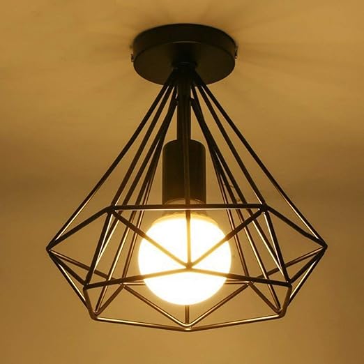Moderne Industrie Schwarz Eisen Käfig Deckenleuchter Licht Retro
