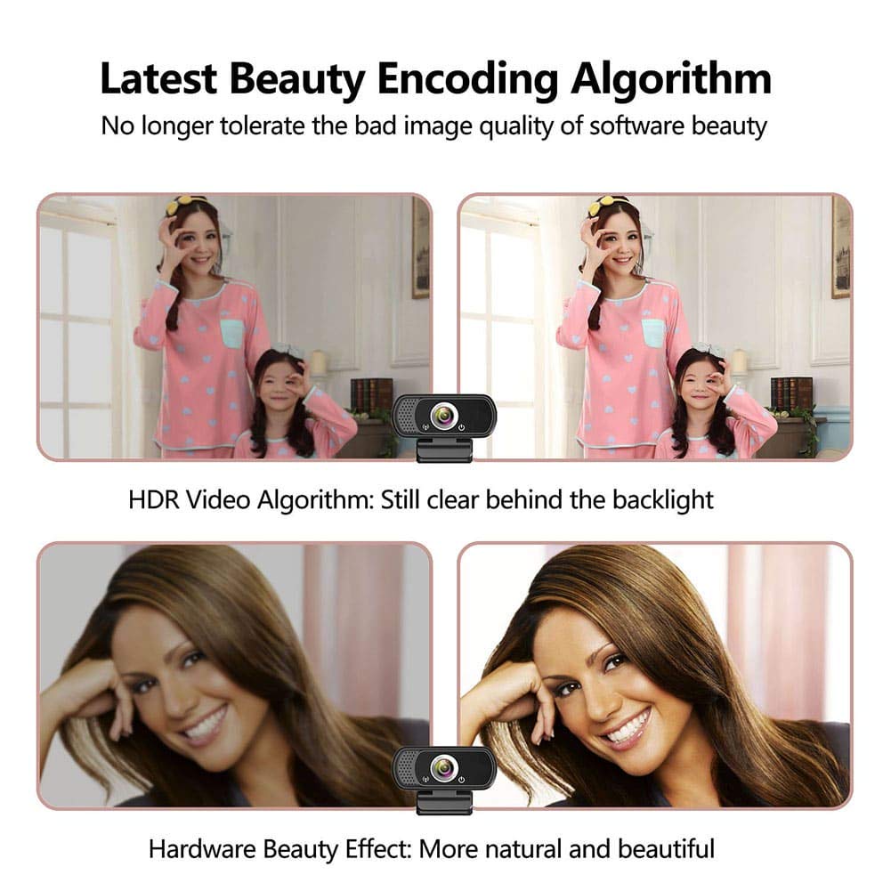 USB Webcam with Microphone, Full HD 1080P Video Calling and Recording, Web Cameras for Computers, Desktop or Laptop Webcam