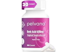 Pelvana Boric Acid Suppositories for Women 30 Count - for Vaginal Odor & Freshness, Feminine Hygiene & Wellness - Third-Party Lab Verified & Bottled in The USA - Feminine Health Odor Solution