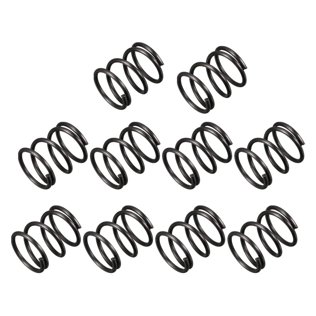 sourcingmap Compression Spring - 1.2mm Wire Dia , 13mm OD , 15mm Free Length Spring Steel Extension Spring,Black,10Pcs
