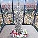 PartyTalk 5ft Pop Up Christmas Tree with Stand, Silver Tinsel Collapsible Artificial Christmas Tree for Holiday Christmas Home Decorations